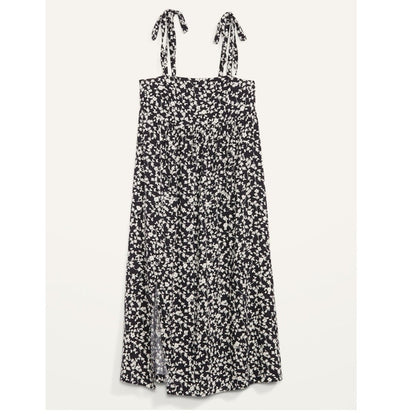 Old Navy Tie-Shoulder Floral-Print Split-Front Midi Swing Dress NEW Size XXL
