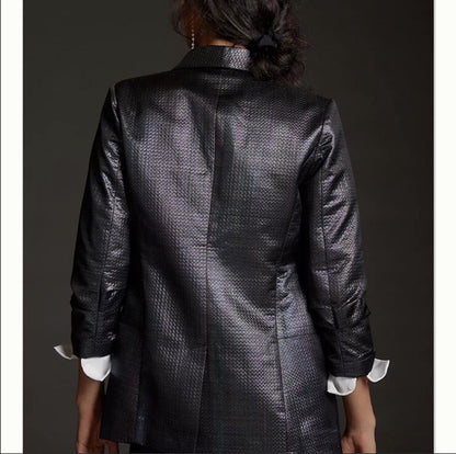 Anthropologie Hutch Textured Metallic Blazer NEW Size Small