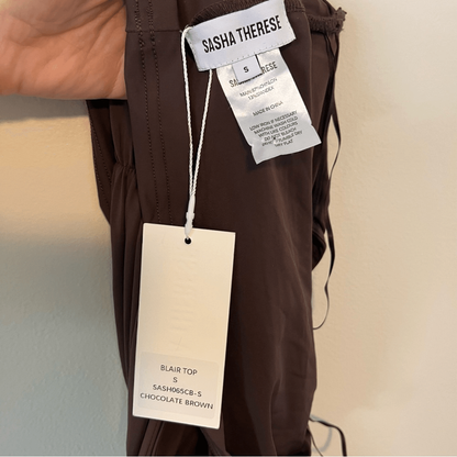 Sasha Therese Blair Halter Top Chocolate Brown NEW Size Small Y2K