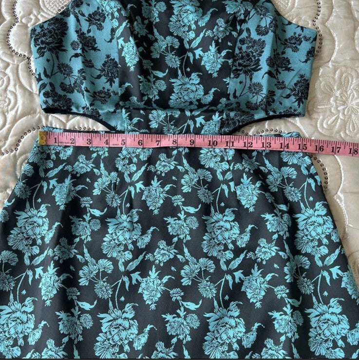 Anthropologie Hutch Floral Jacquard Cut-Out Mini Dress NEW Size 10