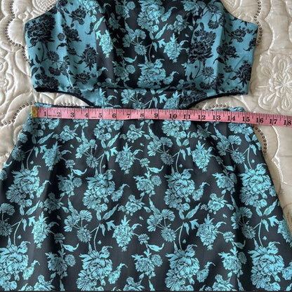 Anthropologie Hutch Floral Jacquard Cut-Out Mini Dress NEW Size 10