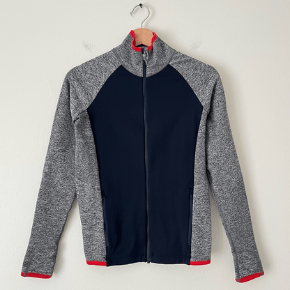 Athleta Andes Hybrid Jacket Size Small Navy Blue Gray