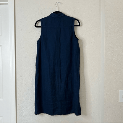 Tommy Hilfiger Linen Blend Navy Blue Sleeveless Mini Dress Size 4