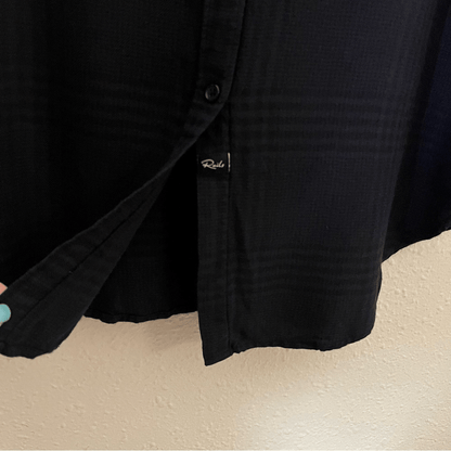 Rails Bianca Charcoal Shadow Plaid Flannel Shirt Dress Tunic Size Medium