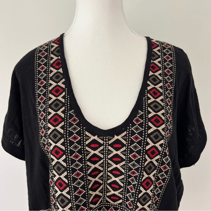 Madewell Embroidered Knit Short Sleeve Blouse Top Size Large