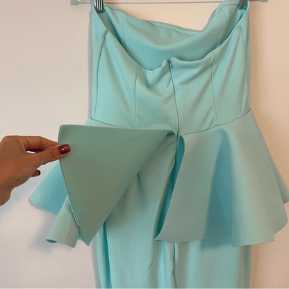 Club L London Louisiana Mint Bandeau Peplum Maxi Dress NEW Size US 10