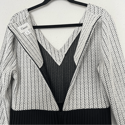 Ganni Anthropologie Jacquard Jersey Knife Pleated Dress Size Large