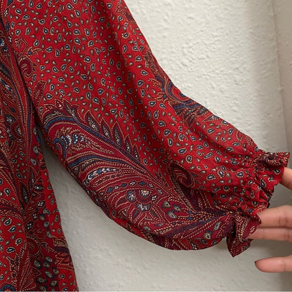 Zara Off The Shoulder Paisley Print Mini Dress Size Small