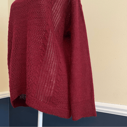 Eileen Fisher Alpaca Wool Blend High Low Sweater in Burgundy Size Medium