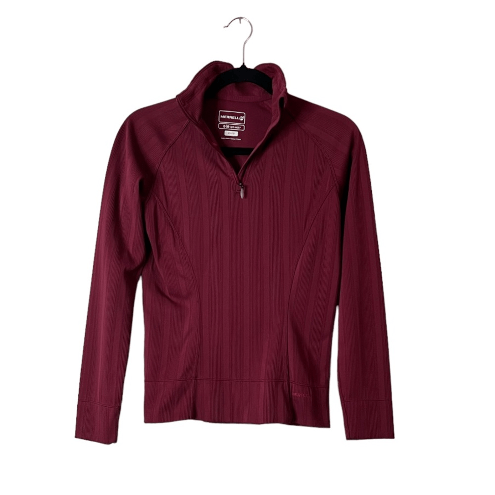 Merrell Long Sleeve Base Layer Quarter Zip Burgundy Size XS