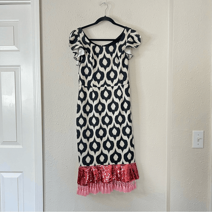 Sachin + Babi Ayran Midi Sequin Tassel Cocktail Dress NEW Size 4 (FLAWED)