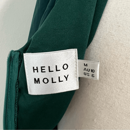 HELLO MOLLY PARTY IT UP One Shoulder Bodycon Mesh Mini DRESS in GREEN Size 6