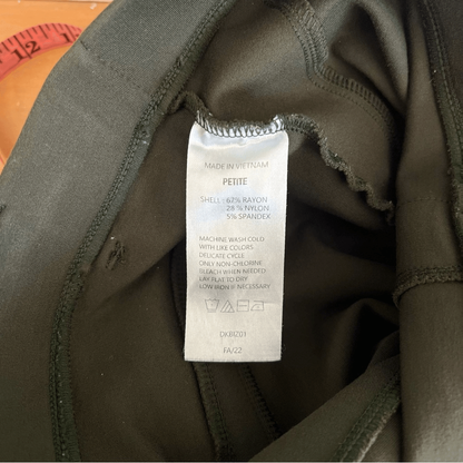 Quince Olive Green Ultra Stretch Ponte Bootcut Pull On Pants Size Large Petite