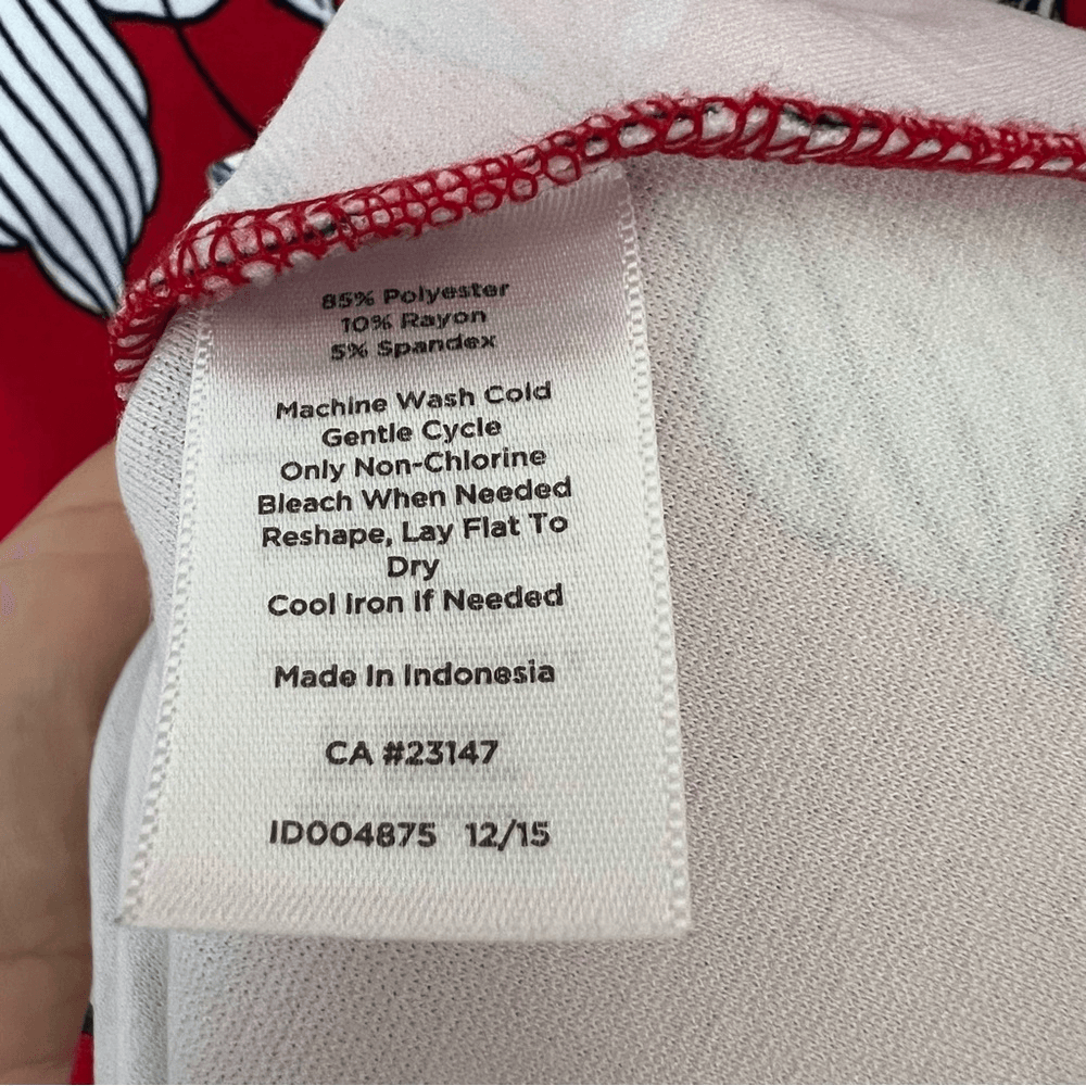 TALBOTS Red Floral Sleeveless Fit & Flare Mini Dress Size Small