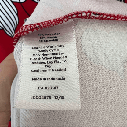 TALBOTS Red Floral Sleeveless Fit & Flare Mini Dress Size Small