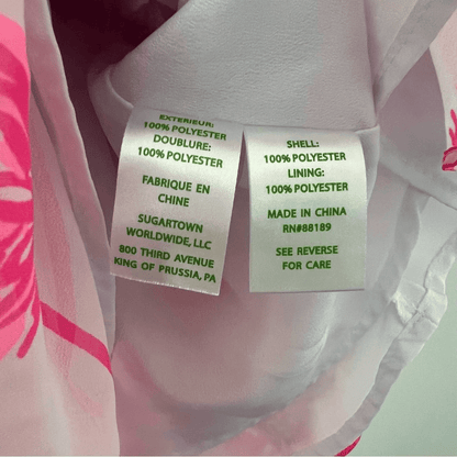 Lilly Pulitzer Olive Ruffle Tiered Top Size 8 Pink Floral Sleeveless