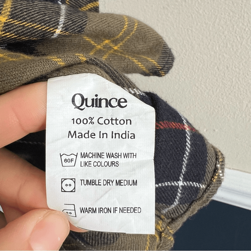 Quince Mens Fleece Plaid Long Sleeve Button Down Shirt Size XL