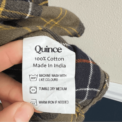 Quince Mens Fleece Plaid Long Sleeve Button Down Shirt Size XL