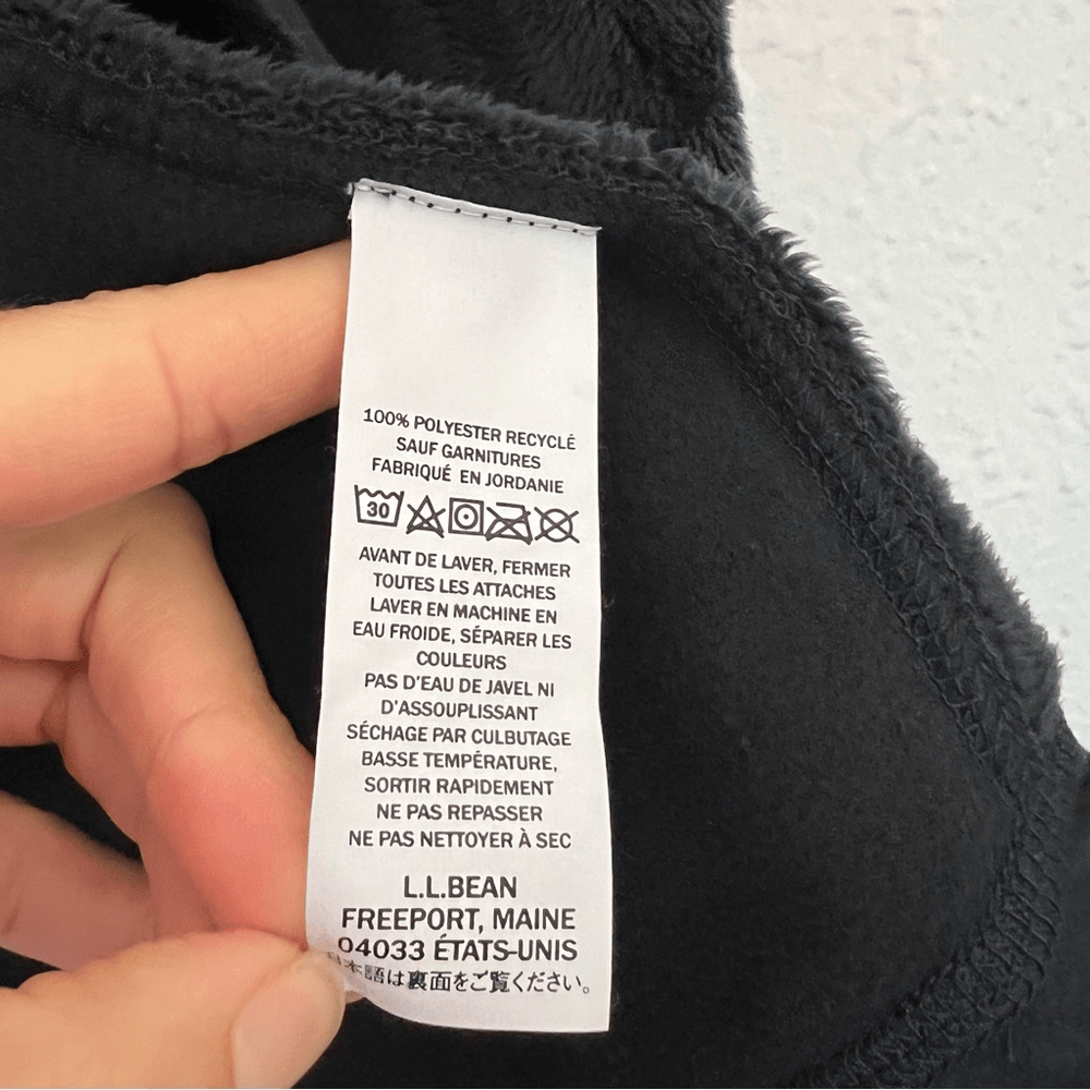 L.L. Bean Luxe Fleece Long Vest in Black NEW Size XS