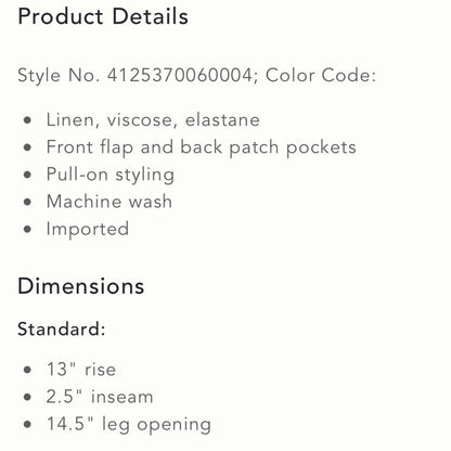 Anthropologie Maeve Linen A-Line Shorts in Stone NEW Size XL