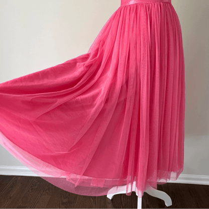 ASOS Tulle TuTu Halter Midi Dress NEW Size 4 Pink Prom Homecoming