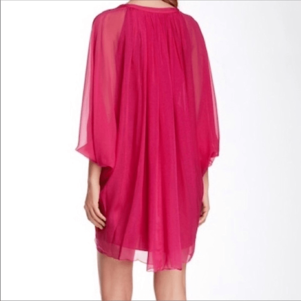 Diane von Furstenberg Fleurette Silk Dolman Sleeve Tunic Dress Mini NEW Size 6