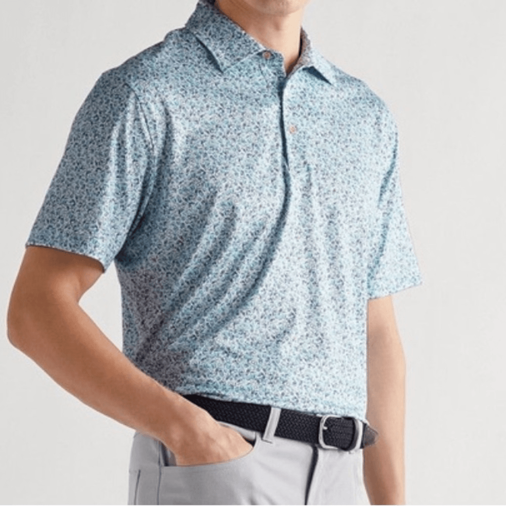 Peter Millar Dazed & Transfused Printed Tech Jersey Golf Polo Shirt Size XXL