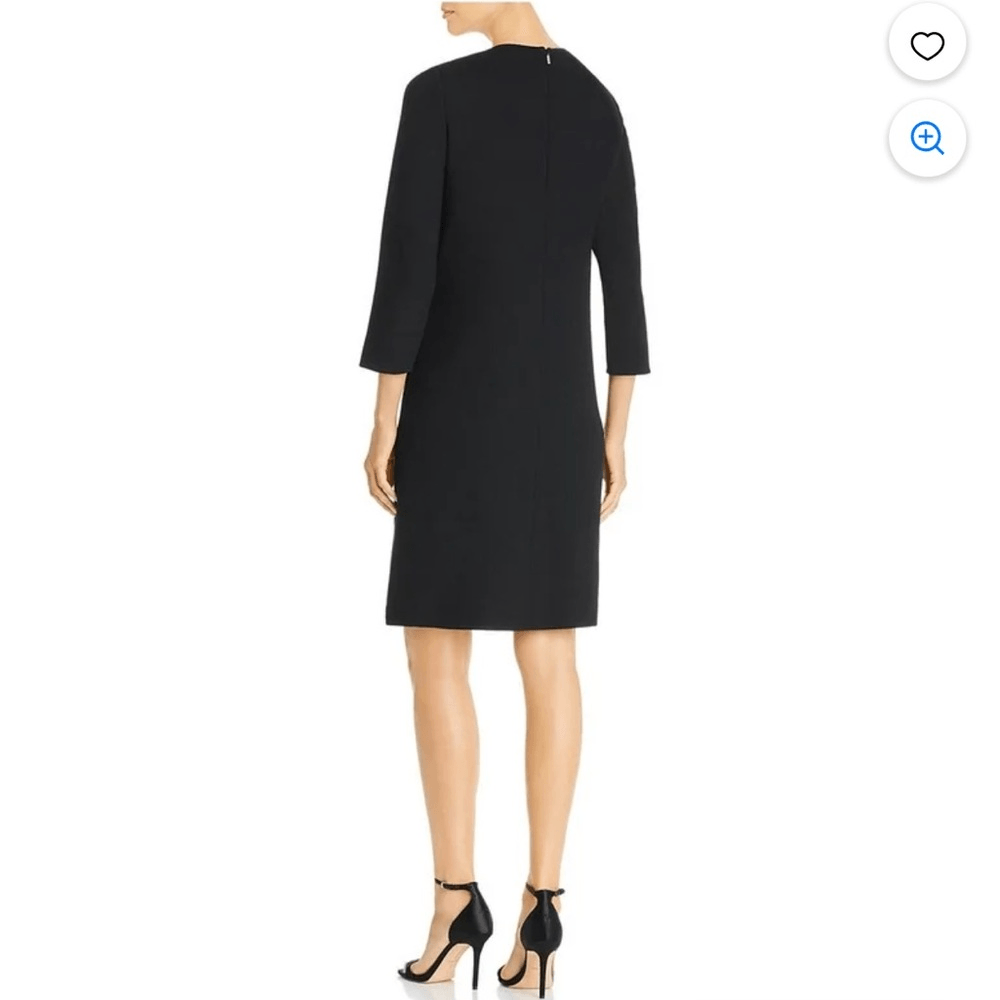 Lafayette 148 New York Giovanetta Embellished Black Dress Wool Size M