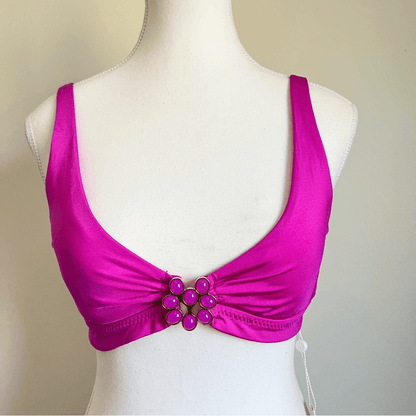 Trina Turk Atlas Buckle Bikini Top NEW in Pink Size 6
