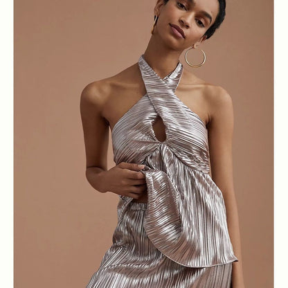 Anthropologie Monte Shimmer V-Neck Tank Top NEW Size Large