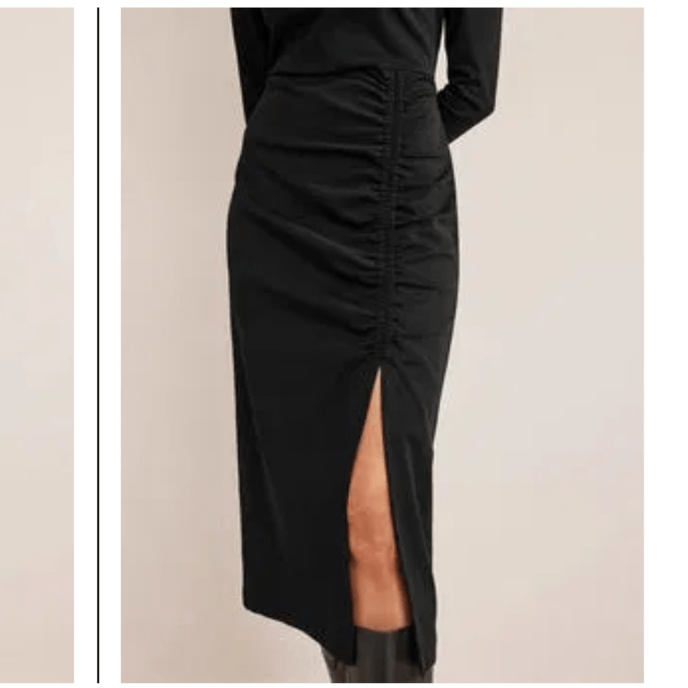 Boden Black Column Midi Dress NEW Size 12 Petite Long Sleeve