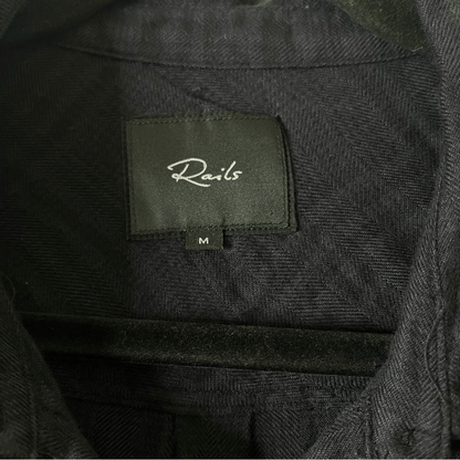 Rails Bianca Charcoal Shadow Plaid Flannel Shirt Dress Tunic Size Medium