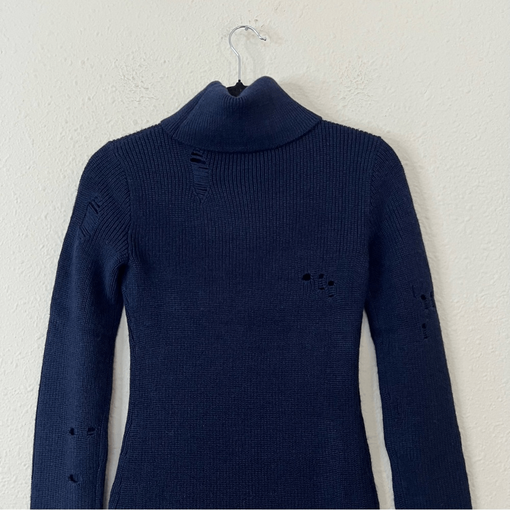 Lovers and Friends Keeney Mini Sweater Dress in Navy Blue NEW Size XS Wool Blend