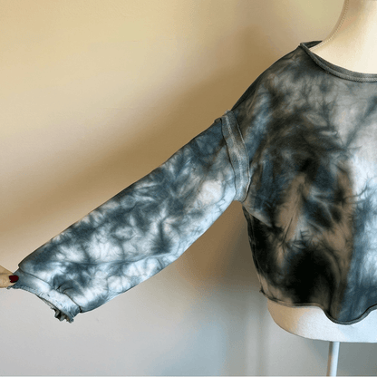 POL Tie Dye Cropped Oversized Sweatshirt Size Large