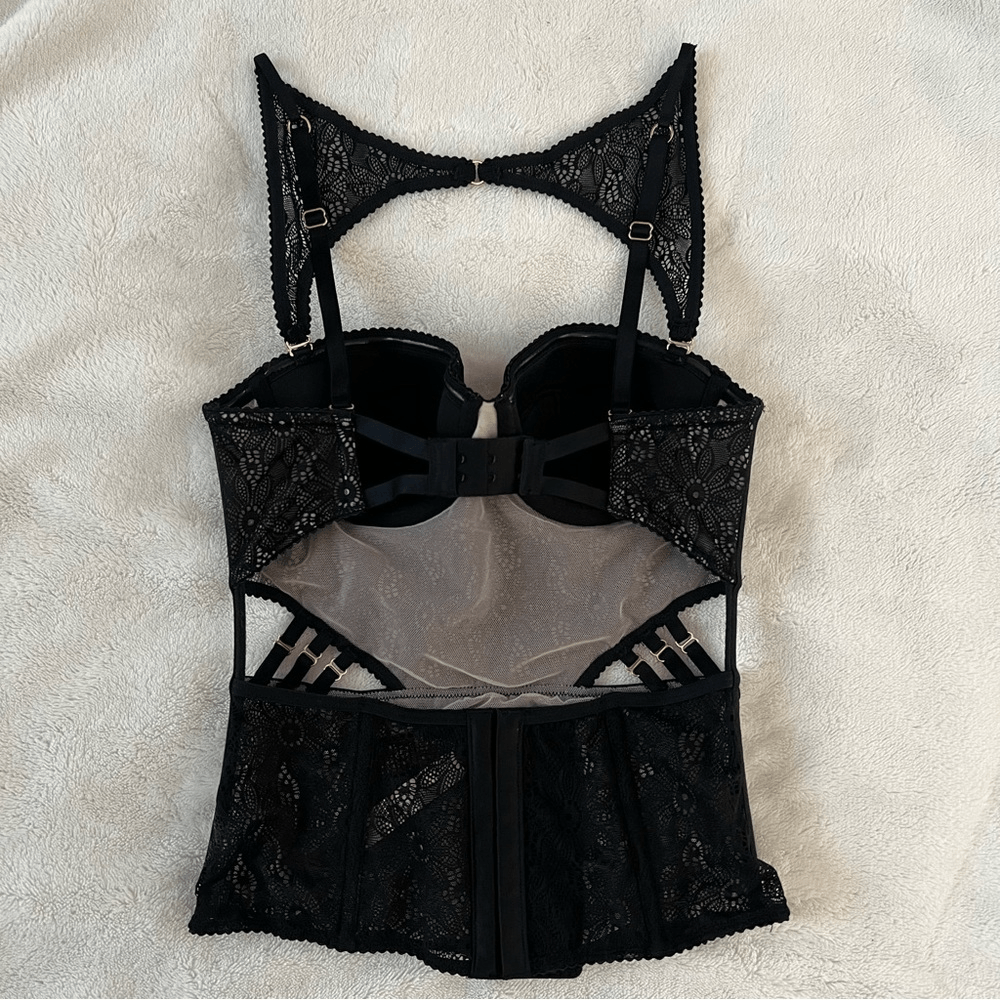 Victoria’s Secret Lace Bustier Corset Black NEW Size 32B
