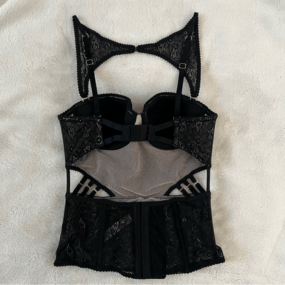 Victoria’s Secret Lace Bustier Corset Black NEW Size 32B