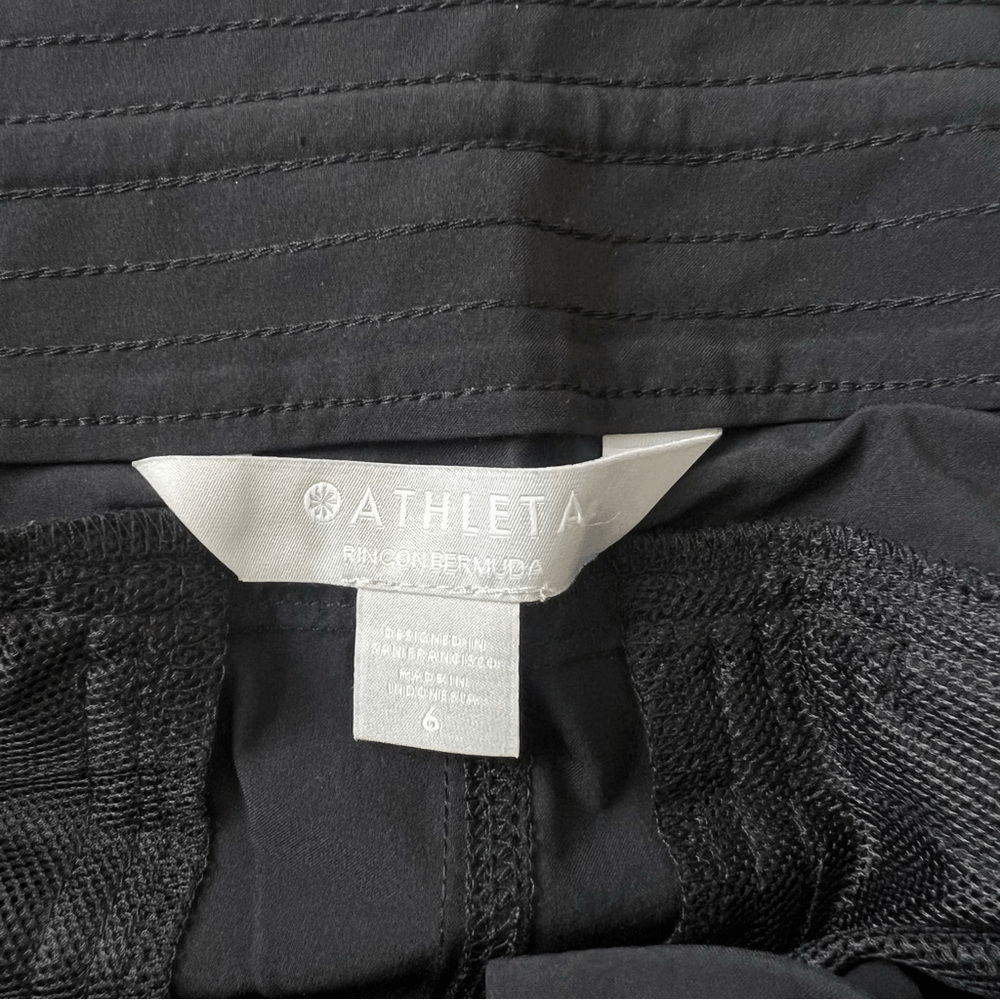 Athleta Rincon Black Athletic Bermuda Shorts NEW Size 6