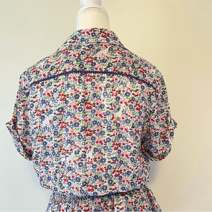 Poupette St Barth Branda Floral Tiered Shirt Mini Dress Size Medium