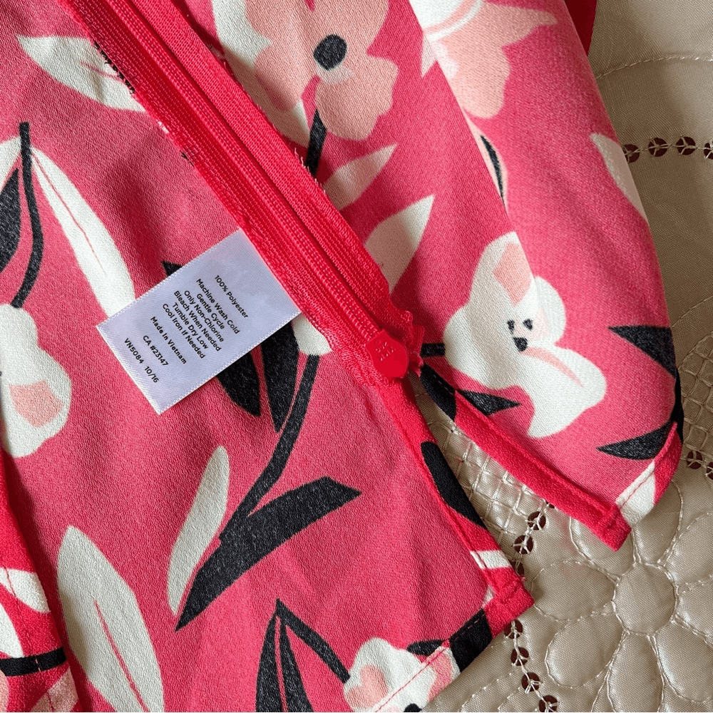 Talbots Pink Floral 3/4 Bell Sleeves Blouse Size XS