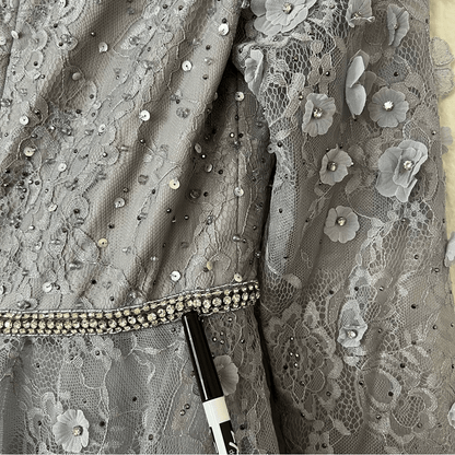 Mac Duggal Floral Embellished Lace A-Line Cocktail Dress NEW Size 8