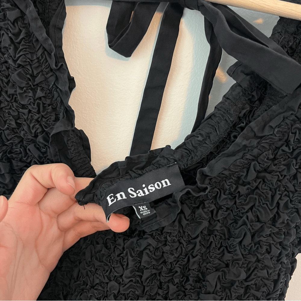 En Saison Black Matisse Flutter Sleeve Dress Size XS