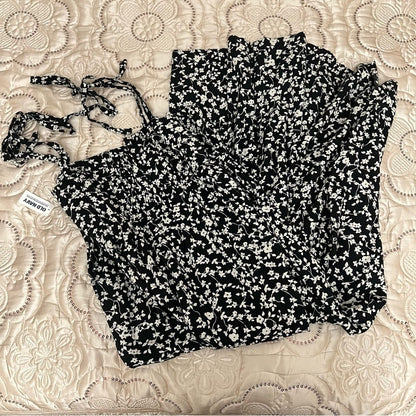 Old Navy Tie-Shoulder Floral-Print Split-Front Midi Swing Dress NEW Size XXL