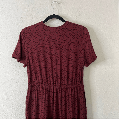 Rails Rust Spotted Jet V Neck Wide Leg Jumpsuit Size Small