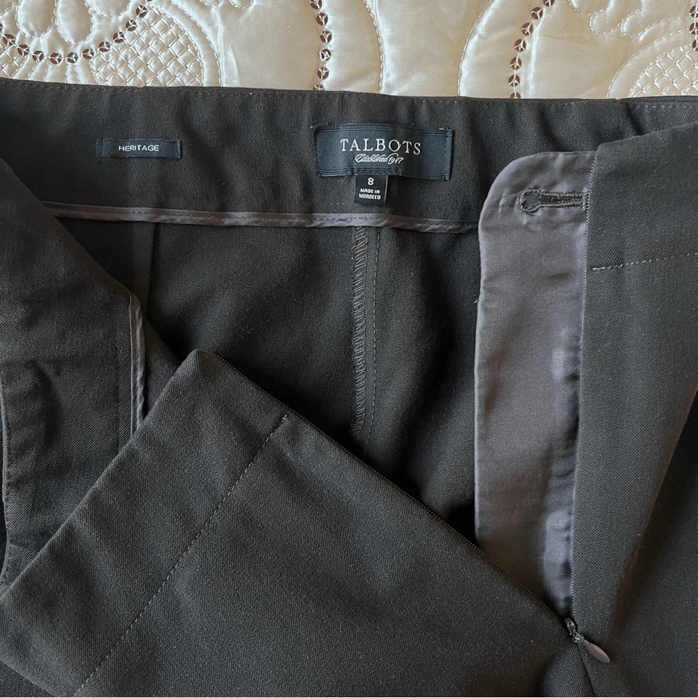 Talbots Heritage Trouser Dress Pants Size 8 Dark Brown
