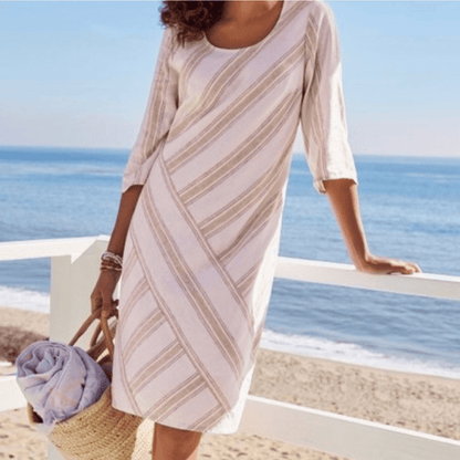 Soft Surroundings Equinox Striped Linen Sheath Dress NEW Plus Size 1X