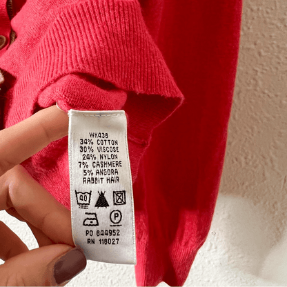 Boden V neck Cardigan Size 16 Cashmere Rabbit Hair Blend