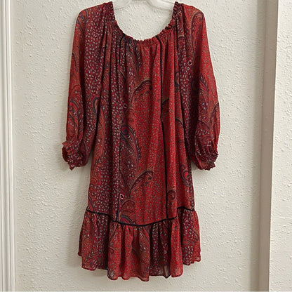 Zara Off The Shoulder Paisley Print Mini Dress Size Small