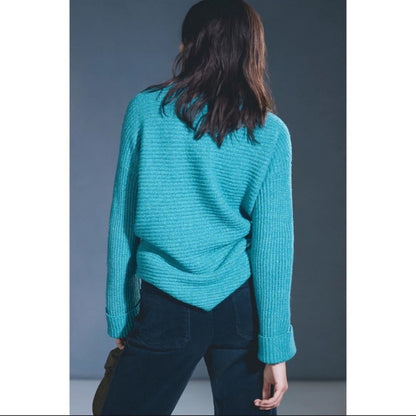 Anthropologie Pilcro Cowl Neck Sweater Aqua NEW Size Small