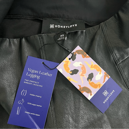 Honeylove Vegan Leather The Perfect Dressy Leggings XS NEW Black