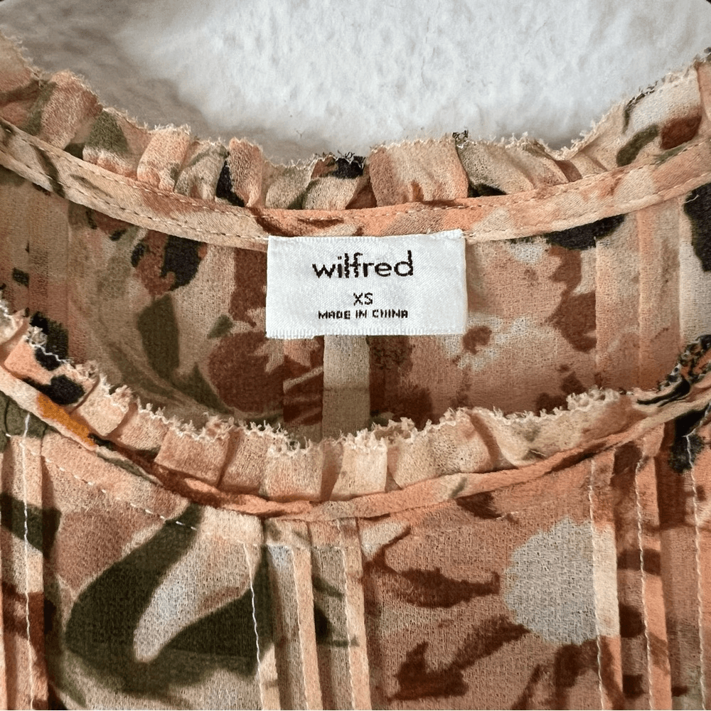 Aritzia Wilfred Lourdes Floral Long Sleeve Blouse Size XS